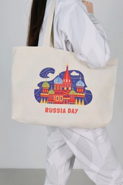 Сумка Эко Колор из двунитки 40х30х10 см, печать с двух сторон