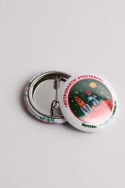 Значок закатной диаметр 25 мм, с печатью