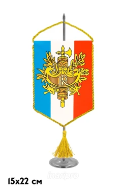 Вымпел Угол печатный со шнуром, декоративная кисть, 15х22 см