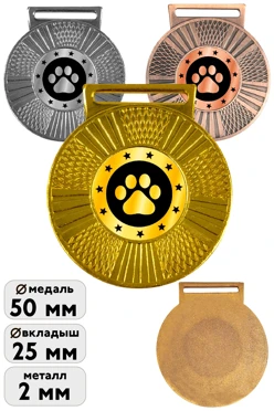 Медаль металлическая ИК5006 50мм с шильдом 25мм