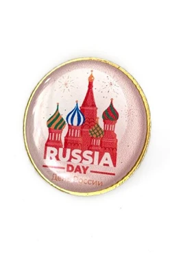 Значок заливной Круг диаметр 17 мм, с печатью