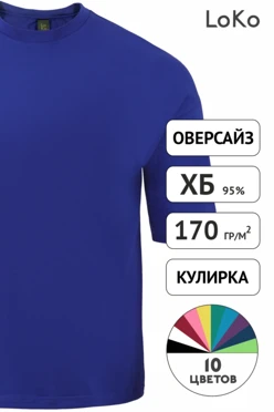 Футболка Ричмонд оверсайз унисекс однотонная (хлопок)