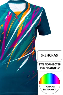 Футболка Нолан женская с полной запечаткой (полиэстер)
