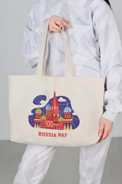 Сумка Эко Колор из двунитки 40х30х10 см, печать с двух сторон