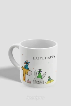 Кружка кофейная с принтом "Happy Birthday"