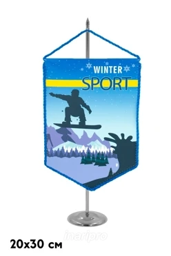Вымпел Угол печатный со шнуром, 20х30 см