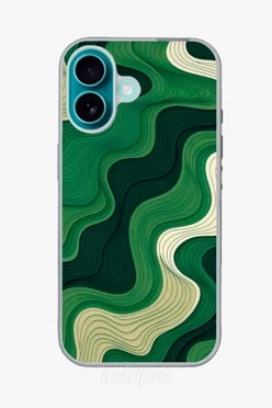 Чехол для iPhone 16 с принтом "Green waves"