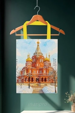 Сумка Лайт из габардина 35х45 см, с принтом "Mikhail Archangel Cathedral"
