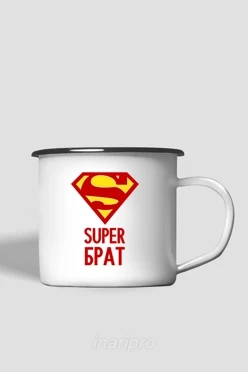 Кружка металлическая с принтом "Super bro"