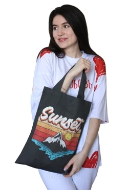 Сумка Айрис из льна 30х40 см, с печатью