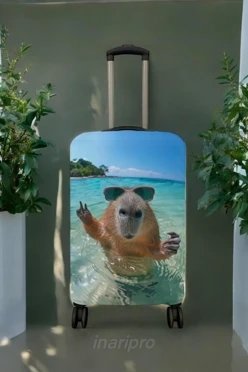 Чехол для чемодана (L) с принтом "Capibara"