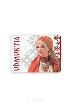 Магнит из дерева 6х8 см прямоугольник, с принтом "Udmurtia"