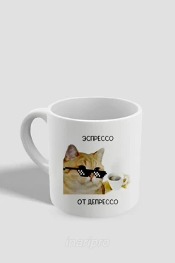 Кружка кофейная с принтом "Depresso"