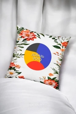 Подушка 50х50 см, с принтом "Frame with flowers"