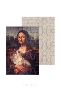 Пазл картонный А4 с принтом "Mona Lisa"