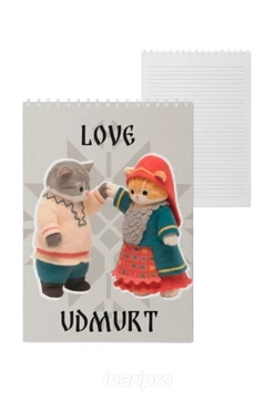 Блокнот фирменный А5 на пружине (40 листов) с принтом "Love Udmurt"