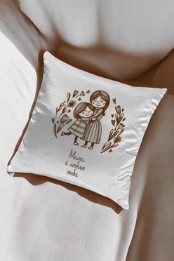 Подушка 45х45 см, с принтом "Mom i love you"
