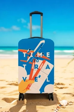 Чехол для чемодана (S) с принтом "Time to travel"