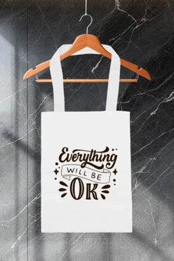 Сумка Бэлл из оксфорда 30х40 см, с принтом "Everything will be OK"
