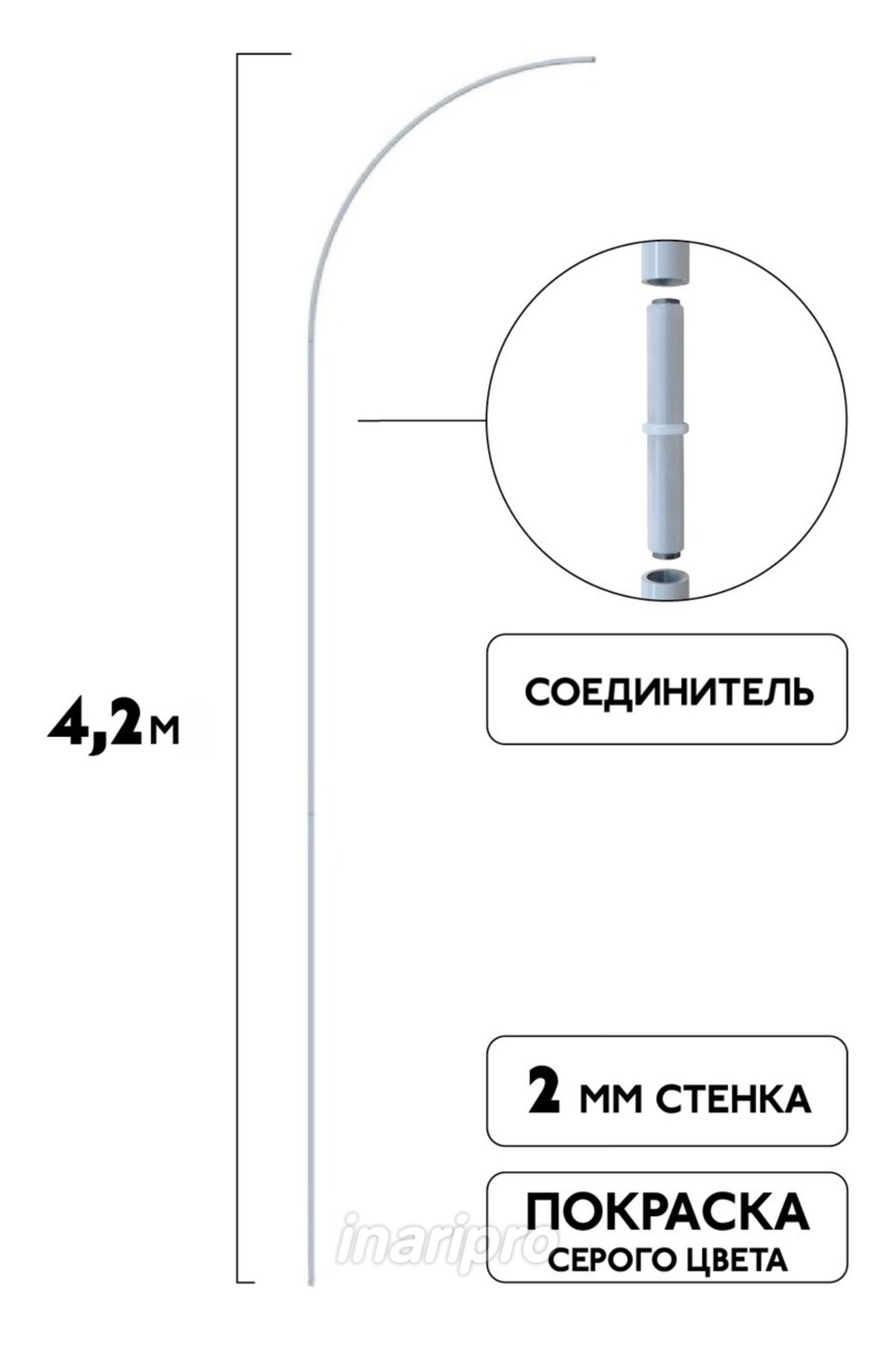 Купить флагшток Пaрус 4,2 м | INARI