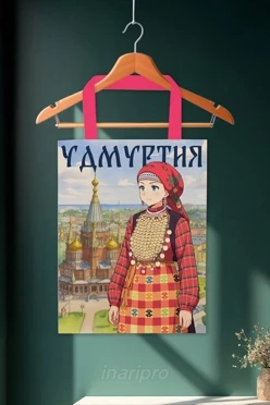Сумка Лайт из габардина 35х45 см, с принтом "Udmurtia"