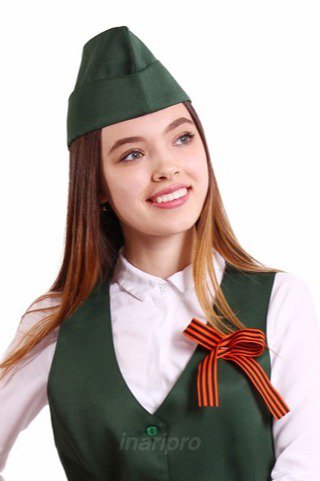 Детский костюм Солдат (девочка): жилет, юбка, пилотка