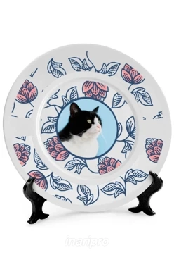 Тарелка с принтом на ободе "Cat's plate"
