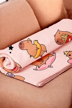 Плед Палитра флисовый 150х170 см, с принтом "Capybara chill"
