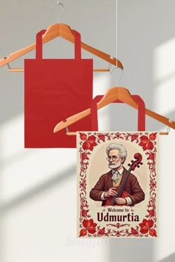 Сумка Лайт из габардина 35х45 см, с принтом "Welcome to Udmurtia"