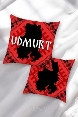 Подушка 40х40 см, с принтом "Udmurt"